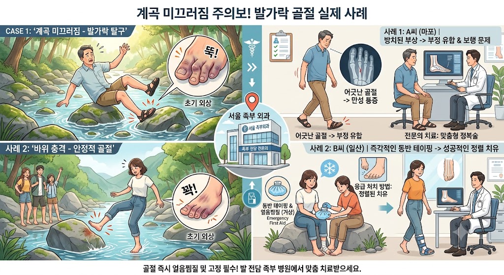 계곡 발가락 골절, 초기 대응과 마포 족부 병원 찾기